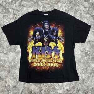 Vintage Kiss Band T-Shirt 2003-04 Kiss Alive World Domination Tour Men’s Sz XL